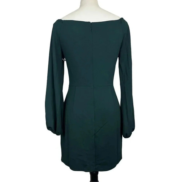 Dress the Population Sheath Long Sleeve Mini Dress M Green V-Neck Bodycon NWT - Picture 6 of 11